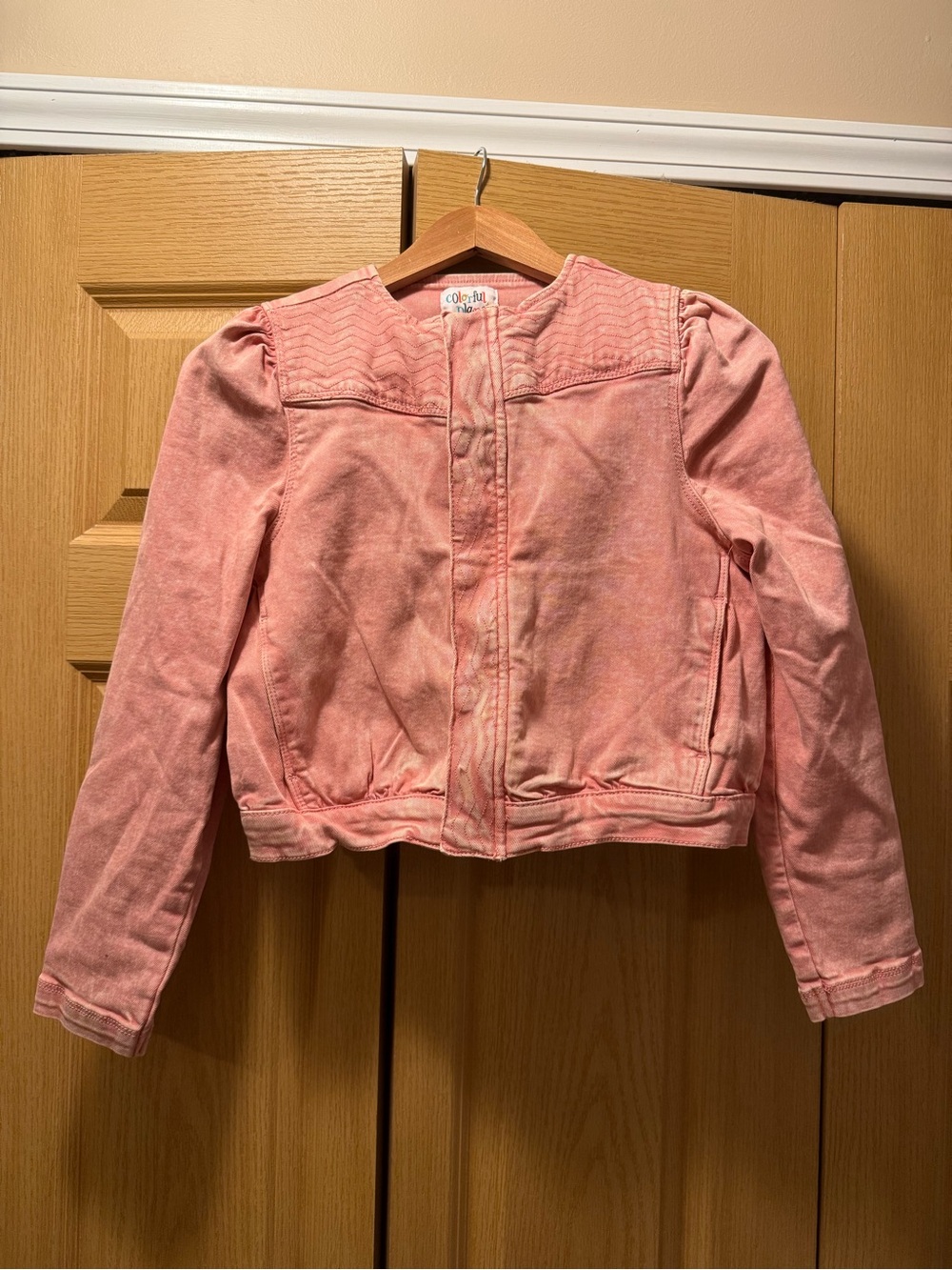 Colorful Planet Pink Jean Jacket Size XL (14/16)